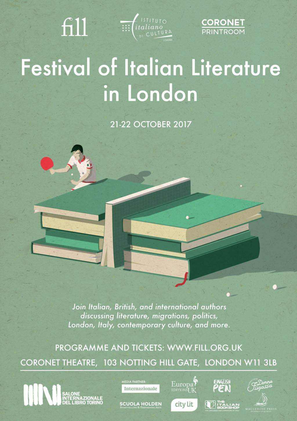 Festival of Italian Literature in London 21/22 October @ Coronet, Notting Hill