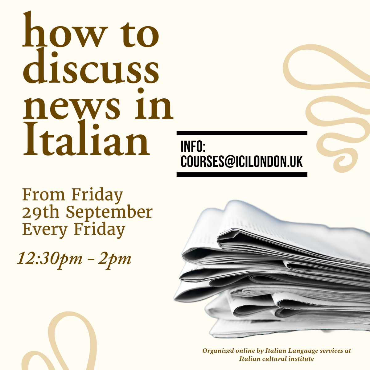 How to discuss news in Italian- online course