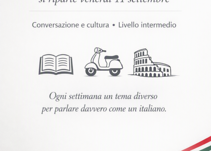 Italiano e cultura: si riparte venerdì 11 settembre
